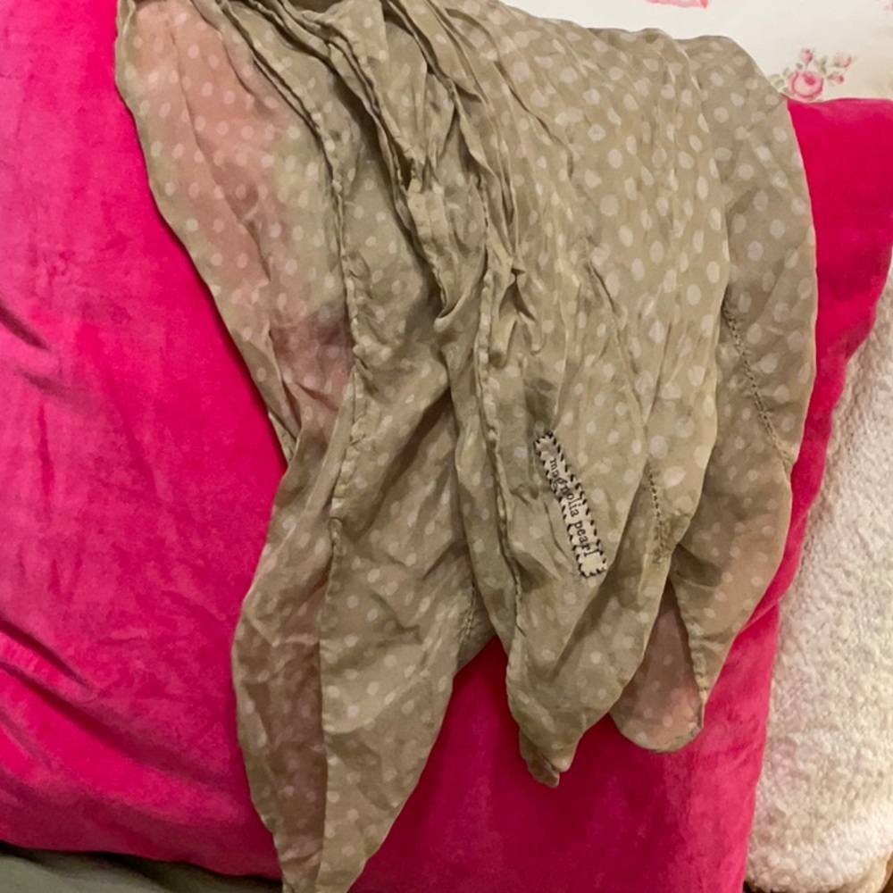 Light Taupe Polka Dot Scarf
